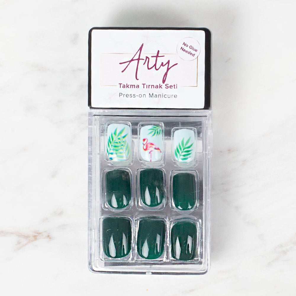 Arty Takma Tırnak Seti \ Flamingo - Kauçuk Yaprağı